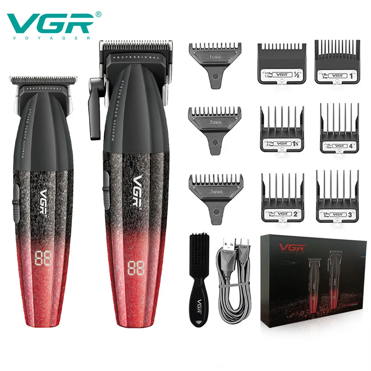 VYRON® Turbo Pro Barber Set – 9000RPM Cordless Clipper & Trimmer Kit