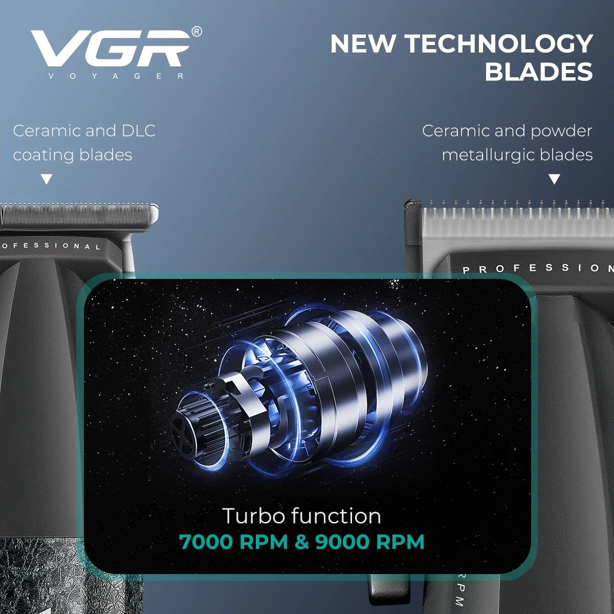 VYRON® Turbo Pro Barber Set – 9000RPM Cordless Clipper & Trimmer Kit
