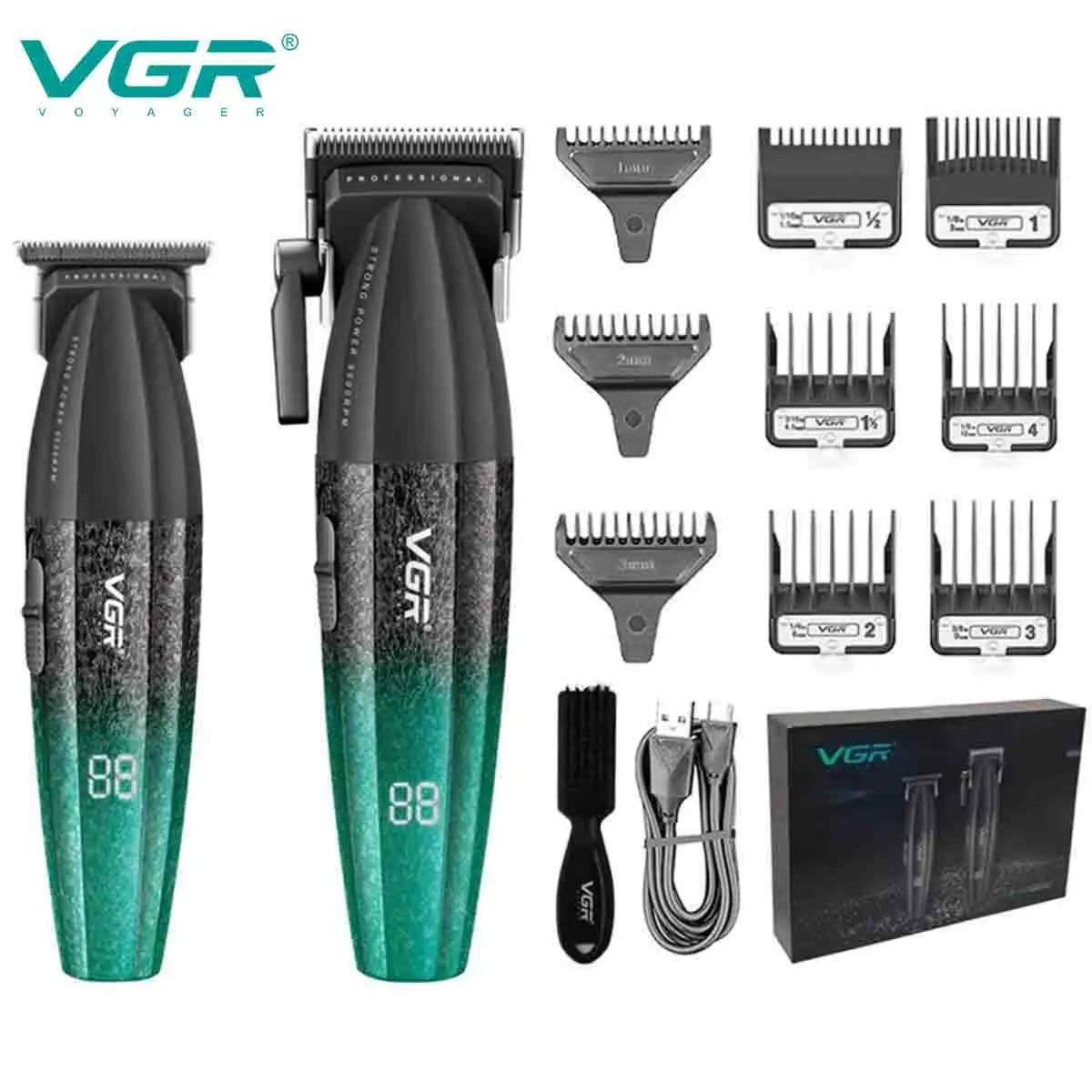 VYRON® Turbo Pro Barber Set – 9000RPM Cordless Clipper & Trimmer Kit