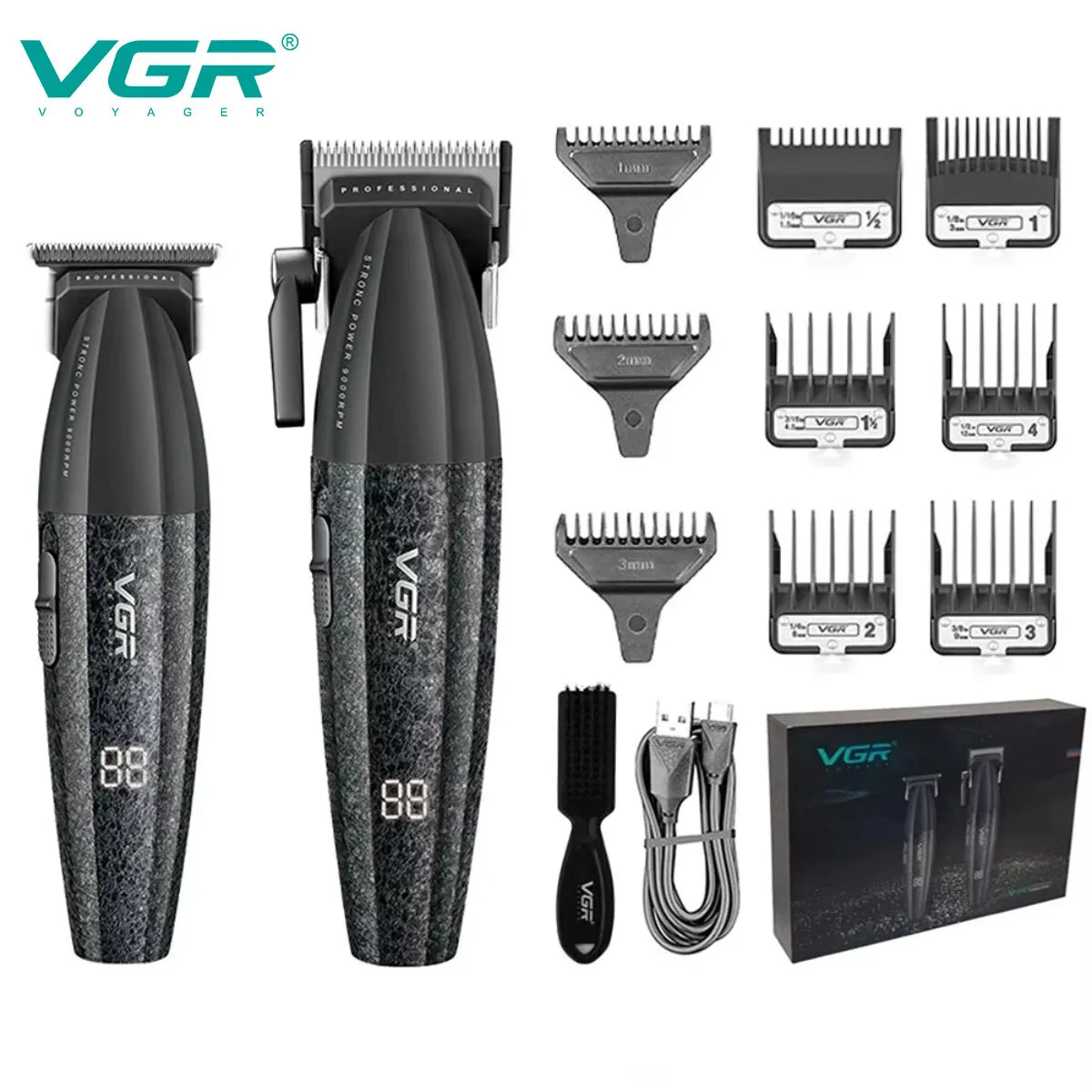 VYRON® Turbo Pro Barber Set – 9000RPM Cordless Clipper & Trimmer Kit