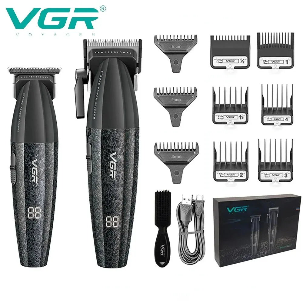 VYRON® Turbo Pro Barber Set – 9000RPM Cordless Clipper & Trimmer Kit